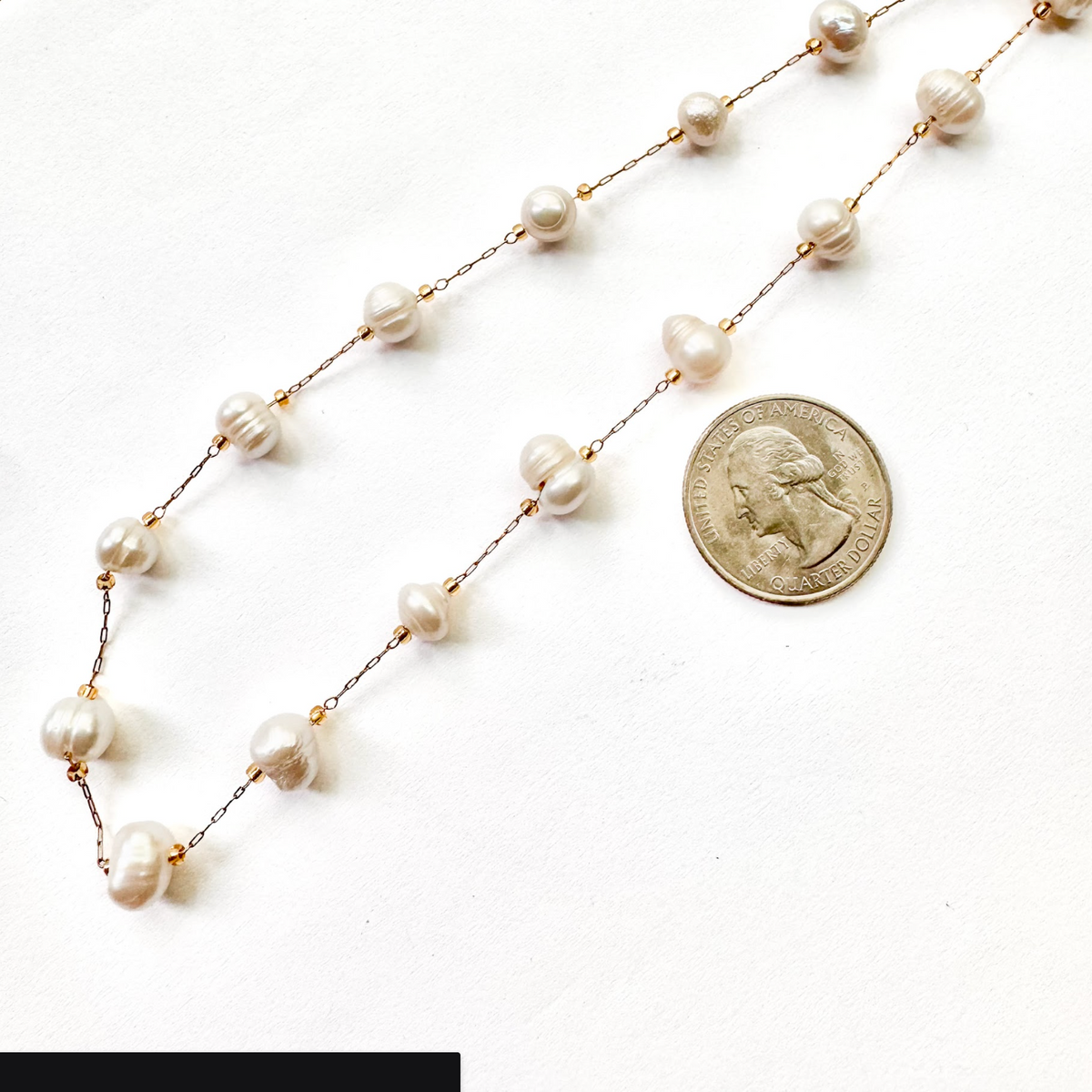 Continuous Pearl Collar Necklace