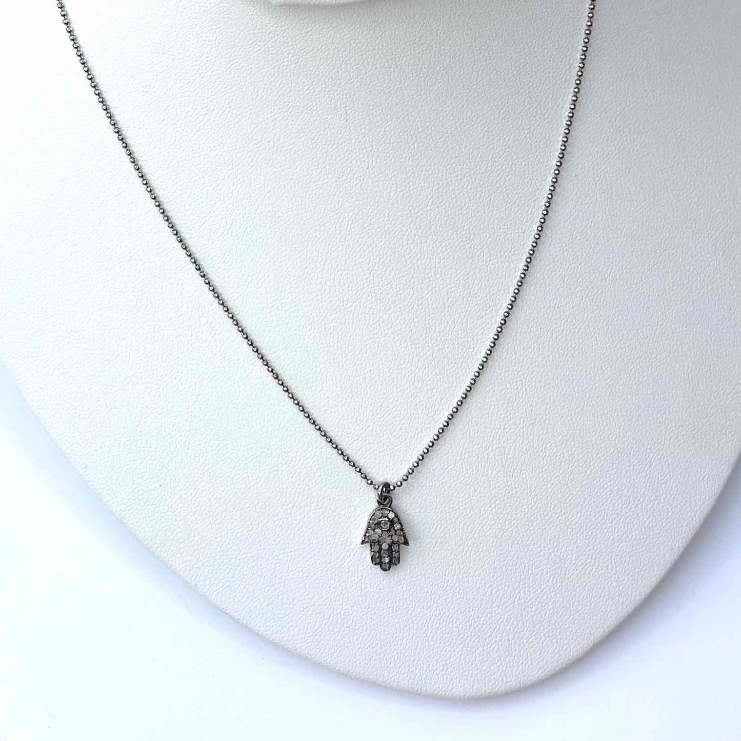 North Shore Sterling Diamond Hamsa
