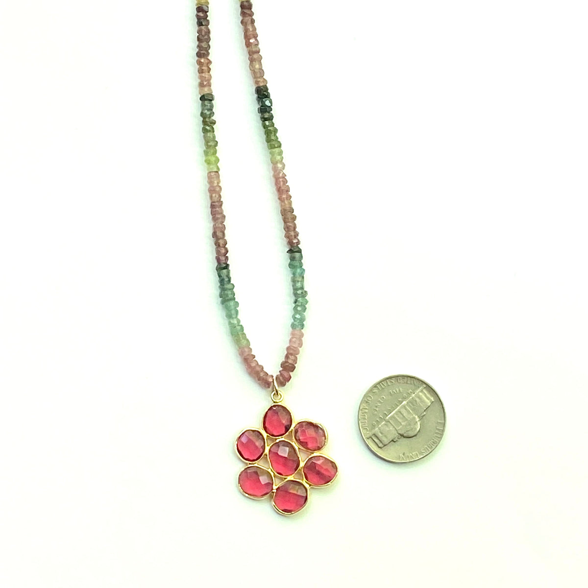 Rainbow Tourmaline and Pink Tourmaline Flower