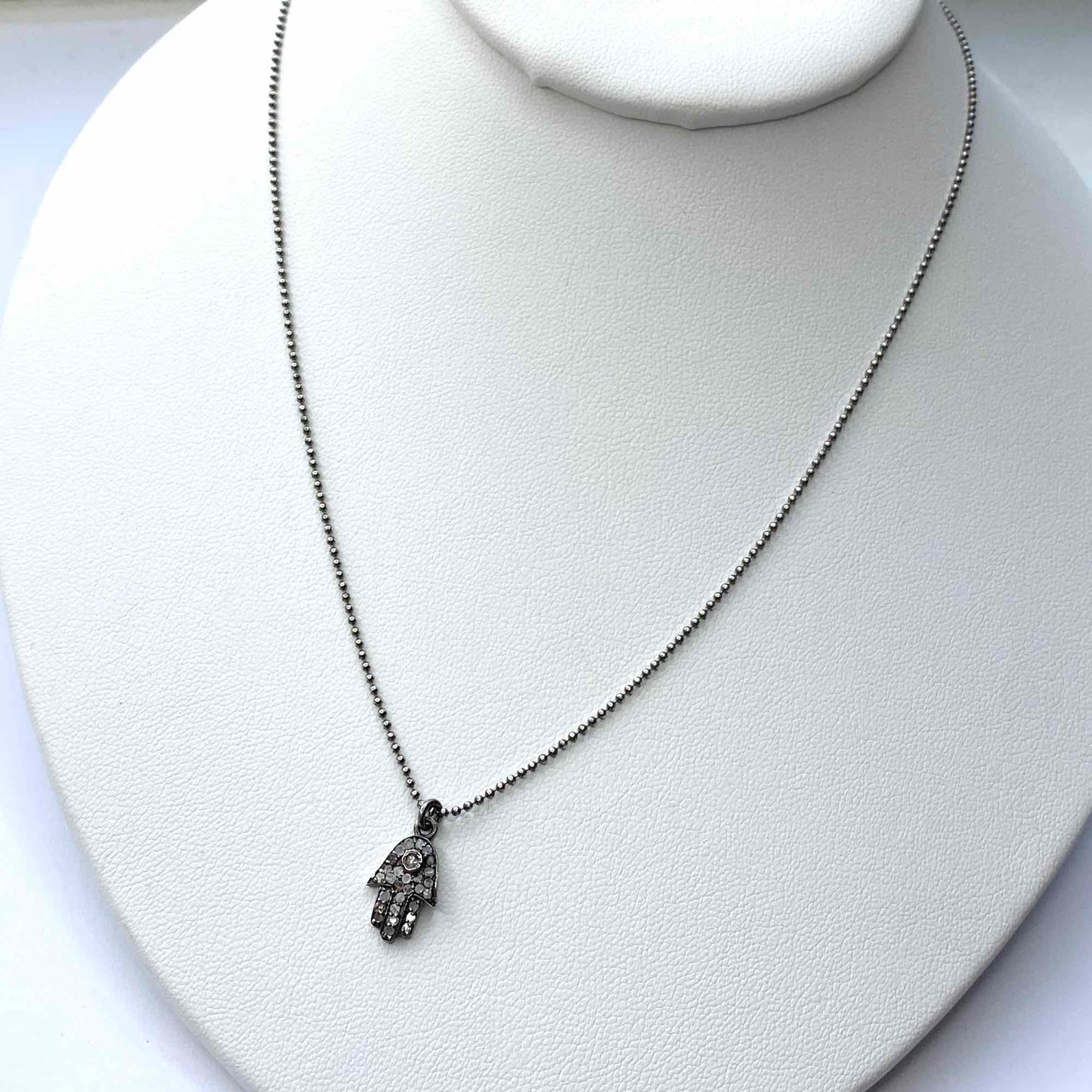 North Shore Sterling Diamond Hamsa