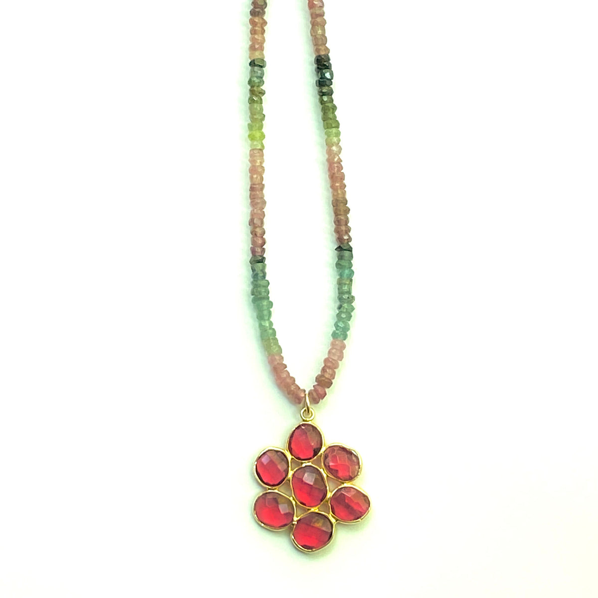 Rainbow Tourmaline and Pink Tourmaline Flower