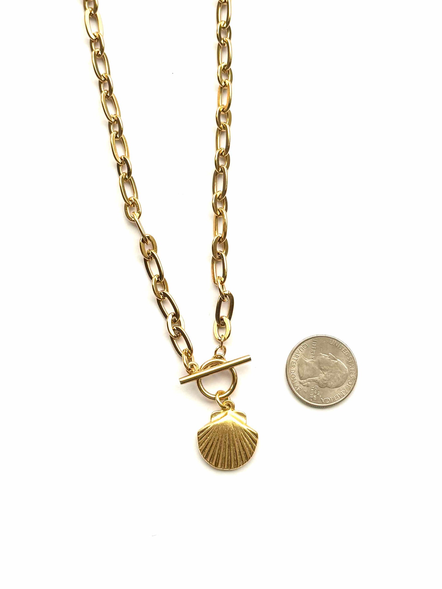 Essie Gold Toggle Sea Shell Necklace