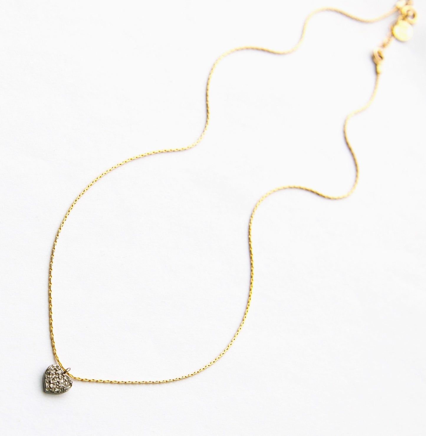 Littles Gold String Diamond Heart