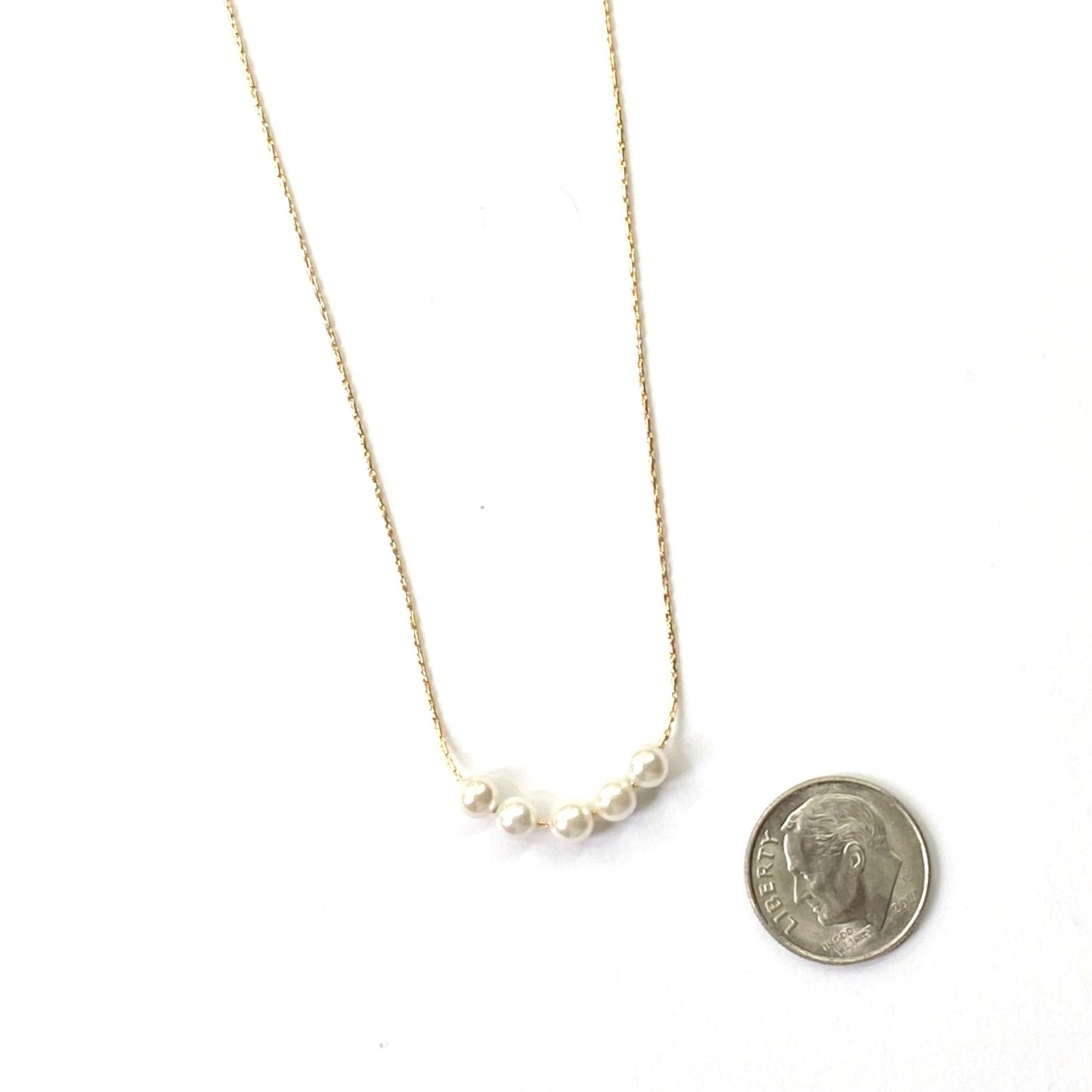 Littles Gold String Five Pearls