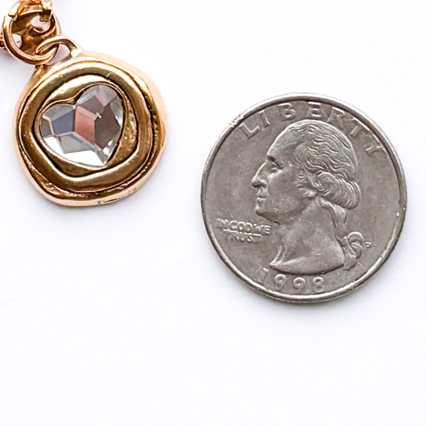 Bean Gold Swarovski Heart Necklace