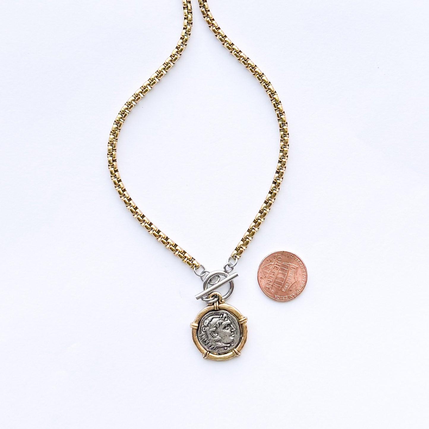 Bucktown Mixed Metal Coin Necklace
