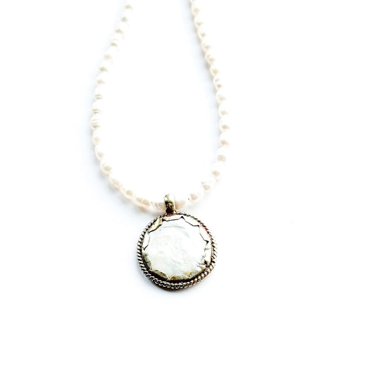 East Village Fresh Water Pearls Coin Necklace