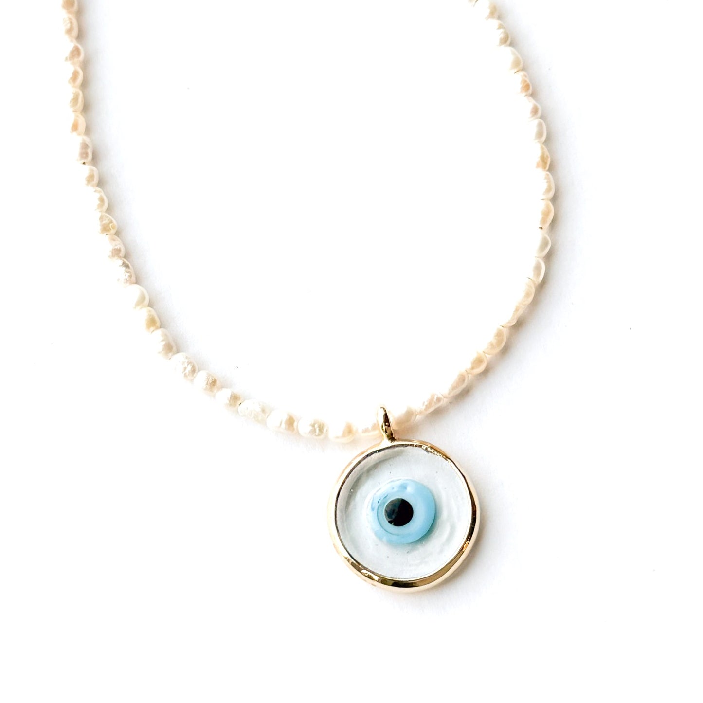East Village Pearl Eye Coin Necklace