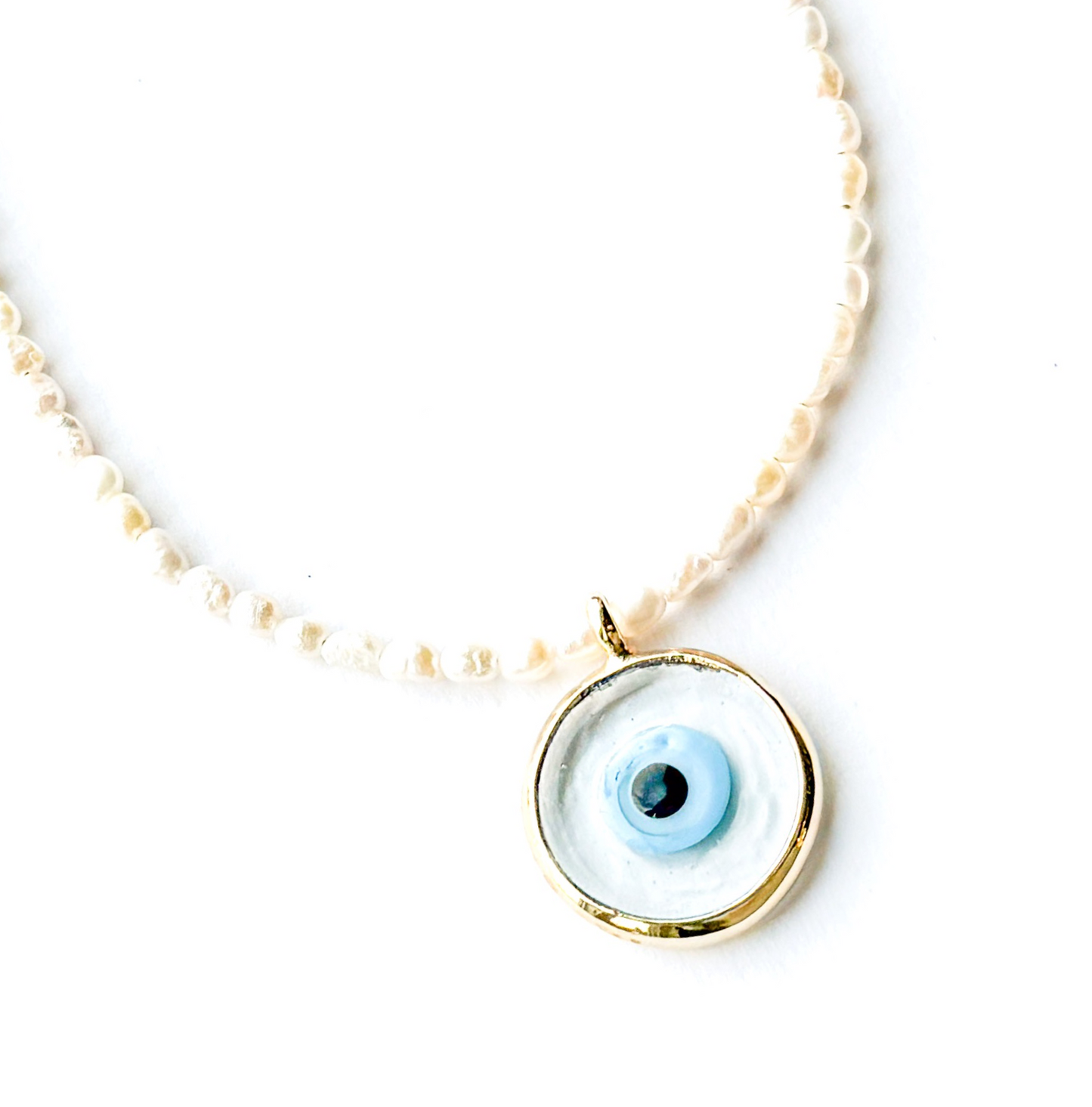 East Village Pearl Eye Coin Necklace