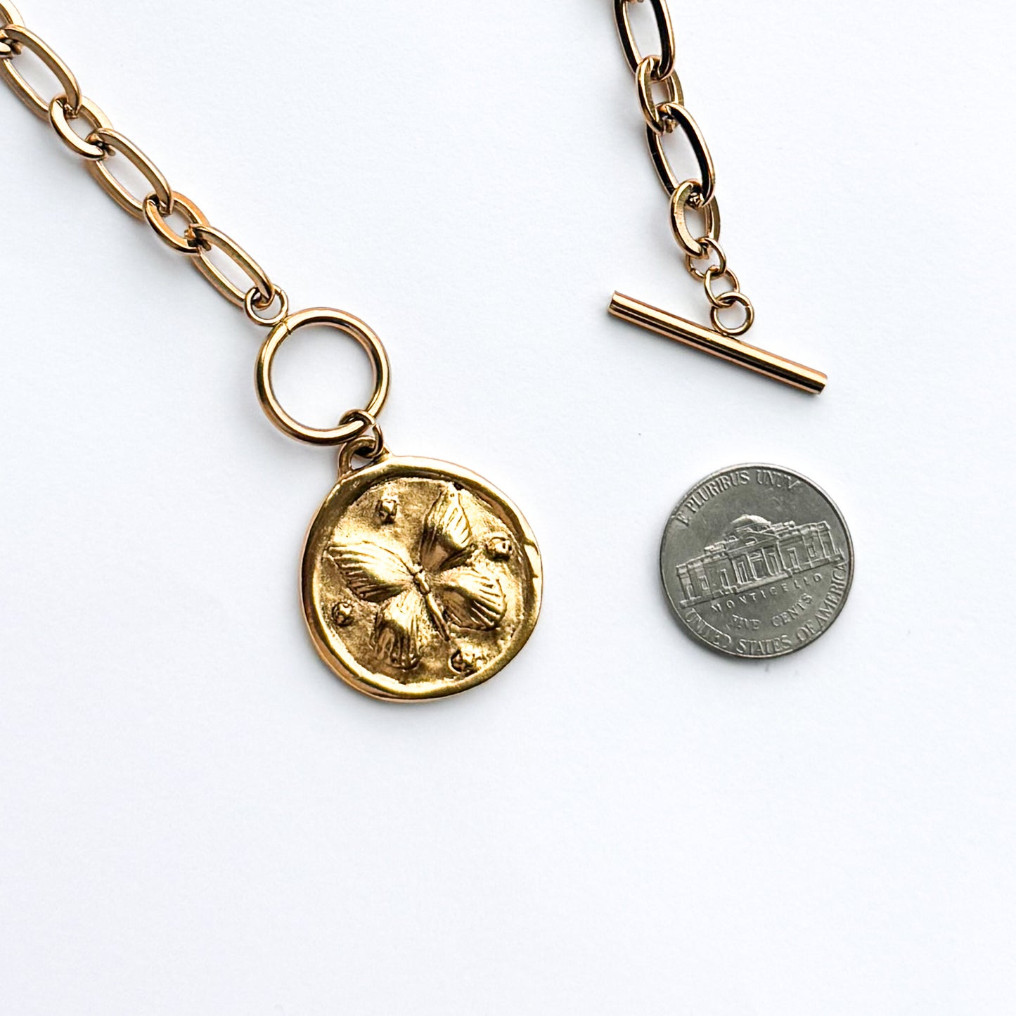 Essie Gold Toggle Butterfly Necklace