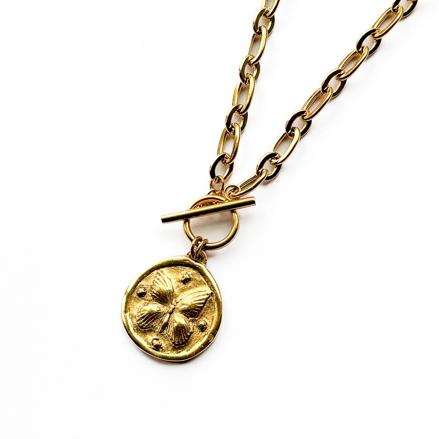 Essie Gold Toggle Butterfly Necklace