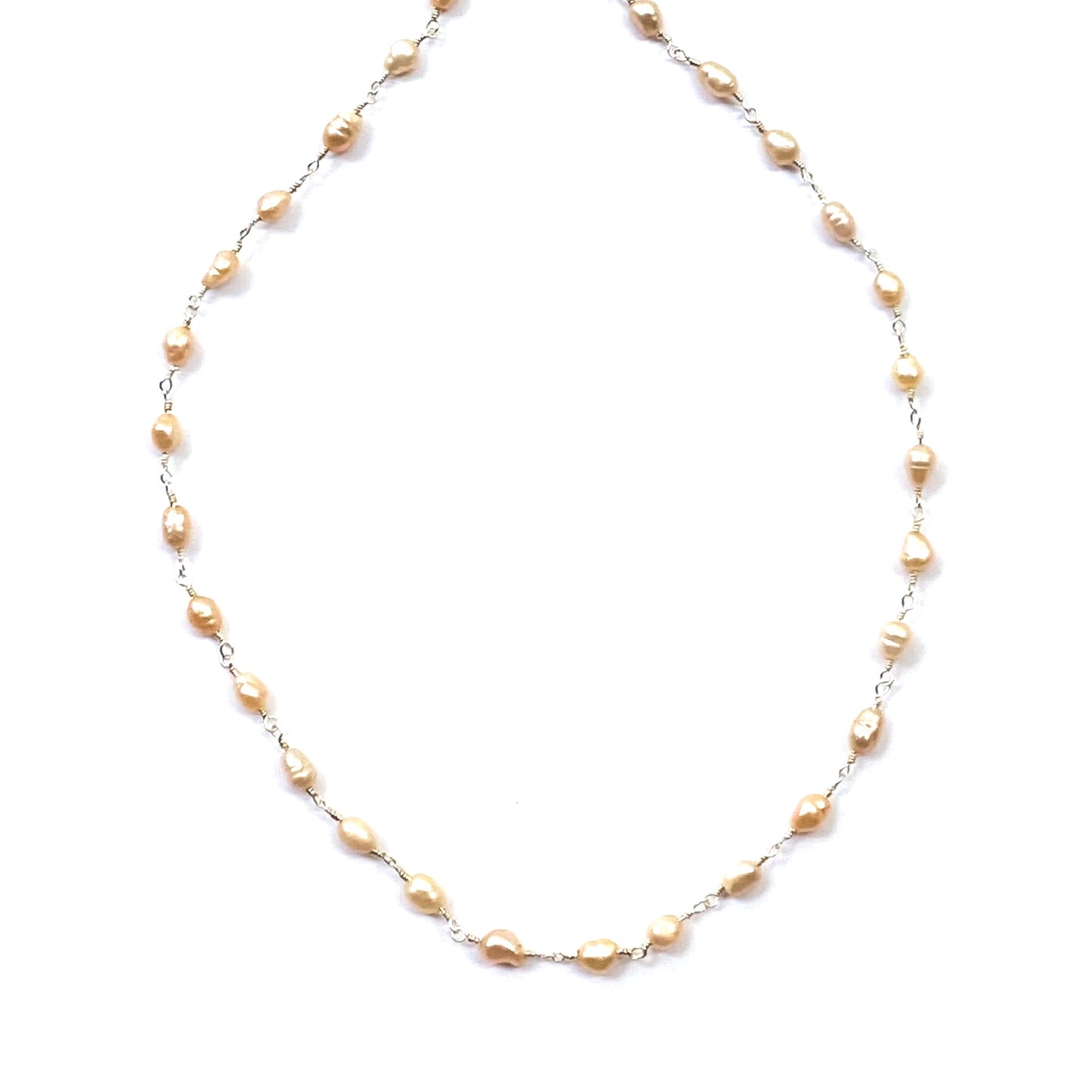 Pearl necklace on a white background