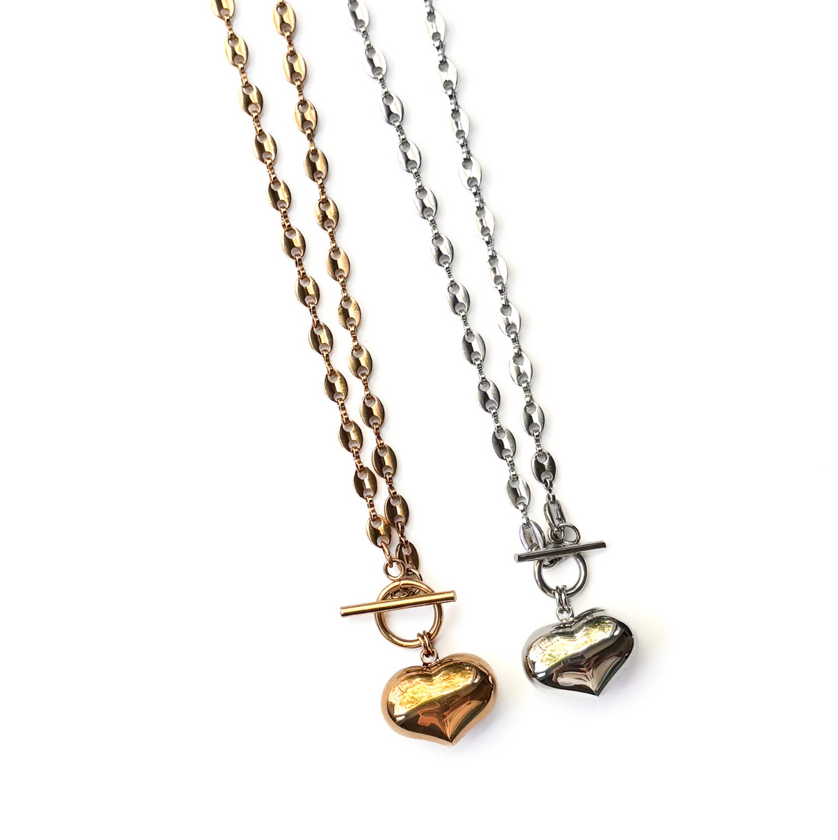 Bean Toggle Heart Necklace