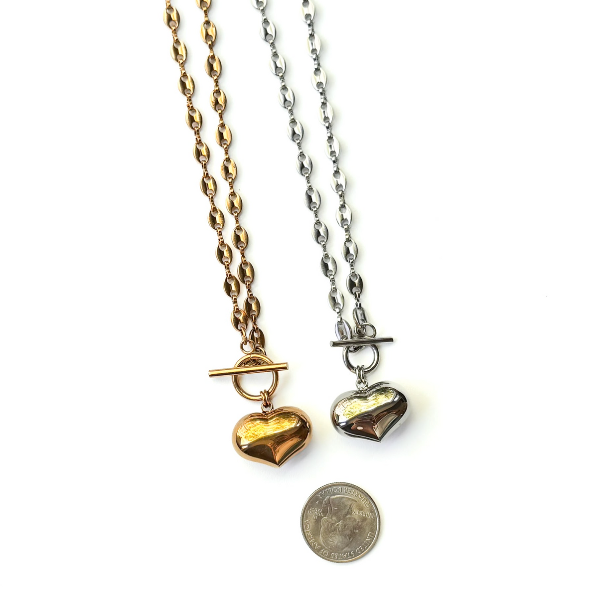 Bean Toggle Heart Necklace
