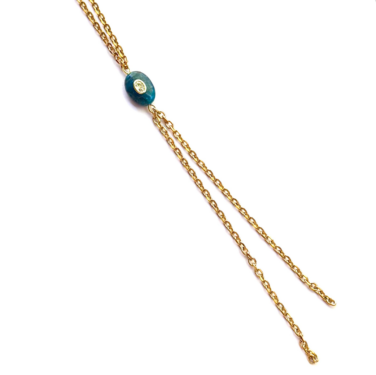 Erie Apatite Lariat Necklace