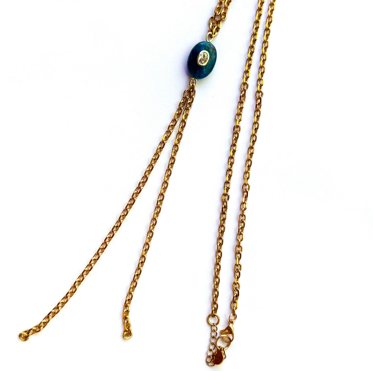 Erie Apatite Lariat Necklace