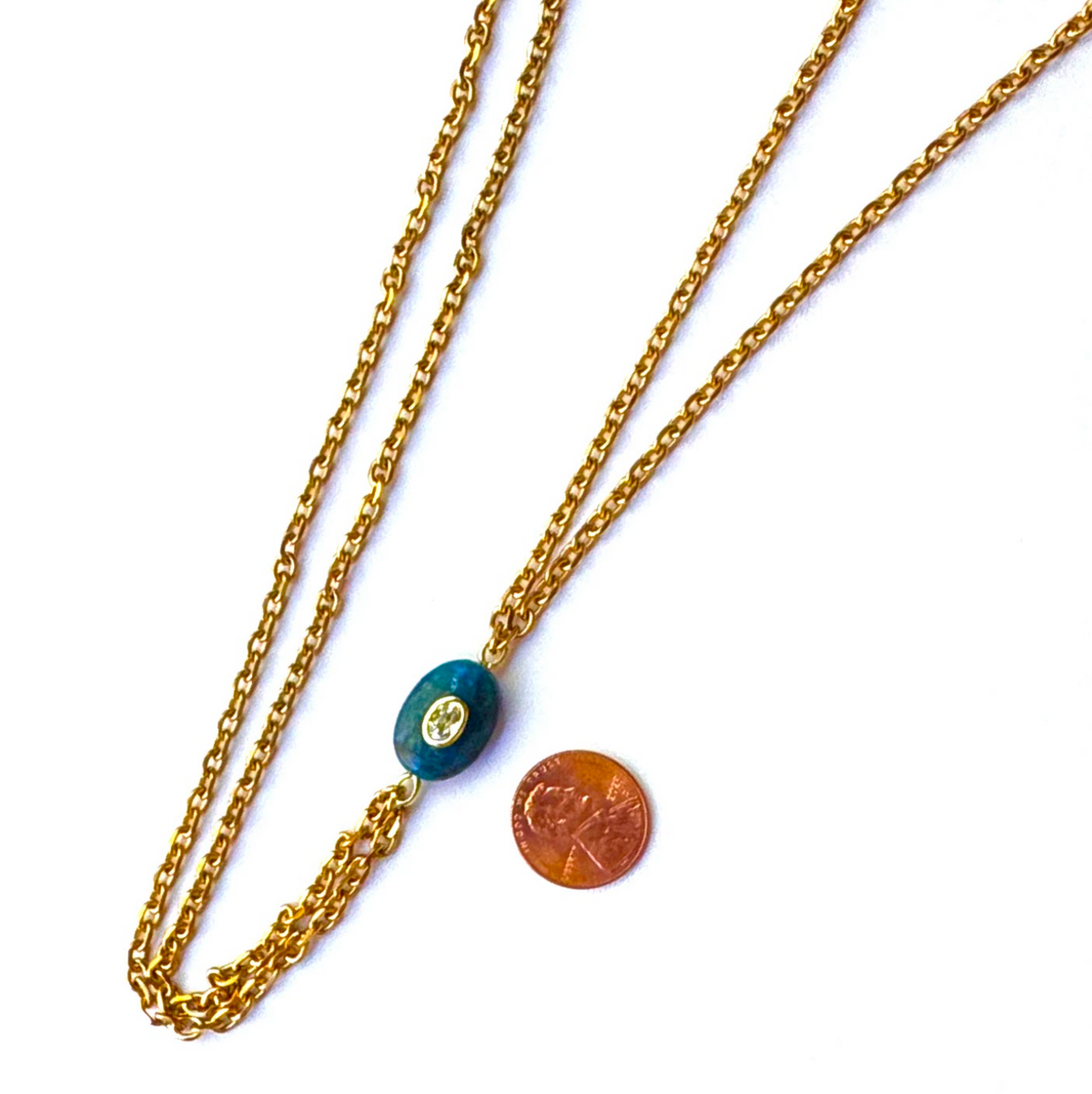Erie Apatite Lariat Necklace