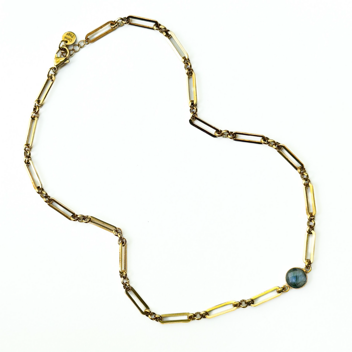 Lincoln Park Labradorite Bezel Collar Necklace
