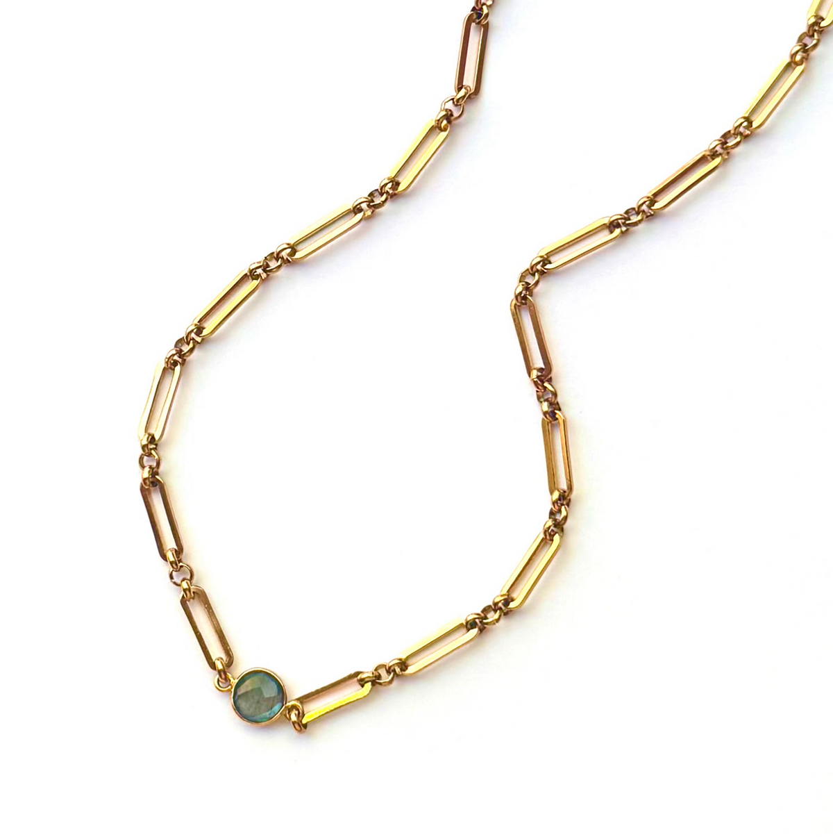 Lincoln Park Labradorite Bezel Collar Necklace