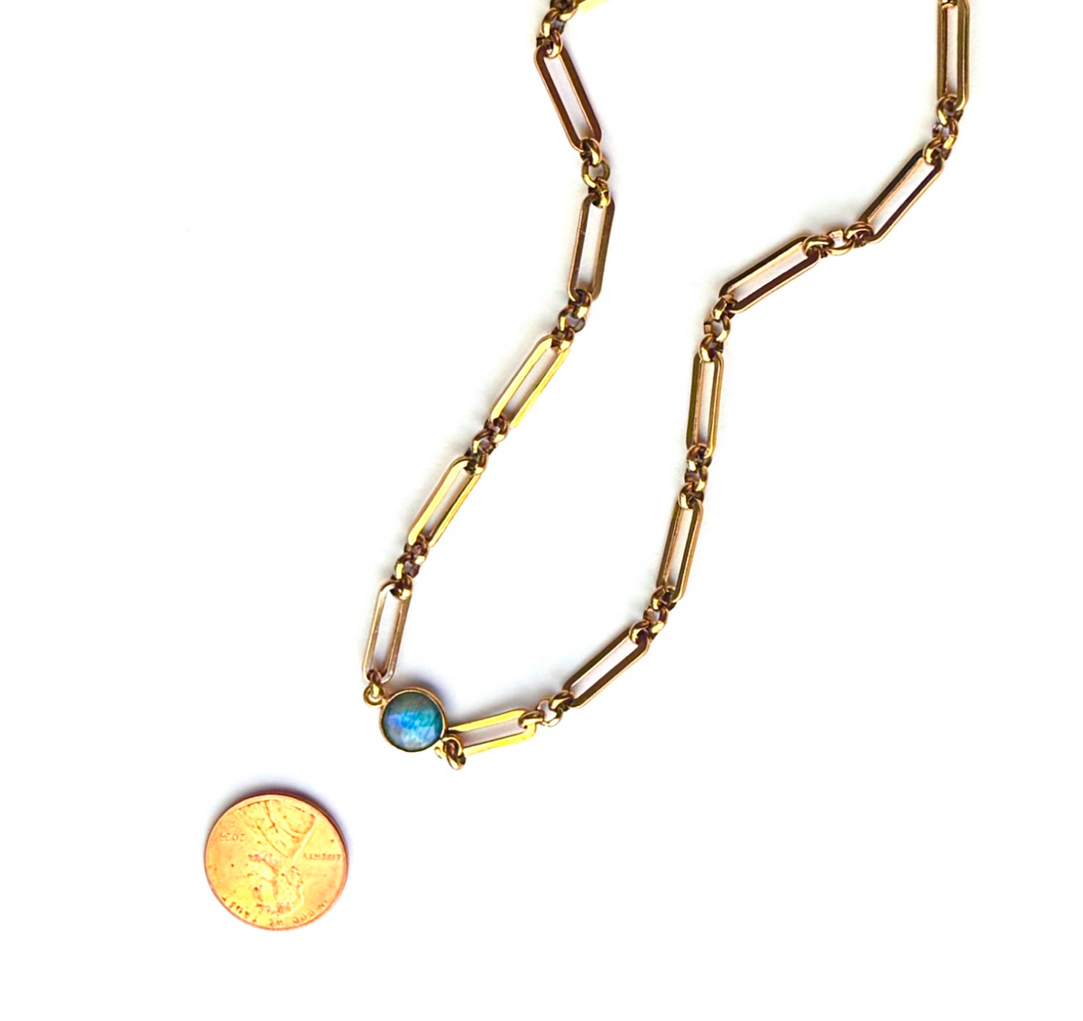 Lincoln Park Labradorite Bezel Collar Necklace