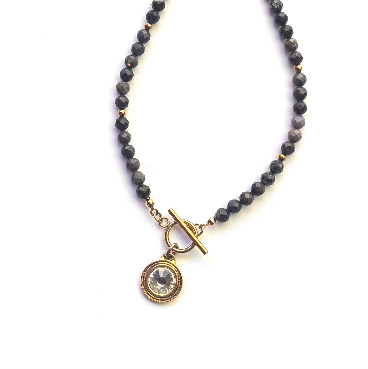 Hyde Park Toggle Crystal Coin Necklace