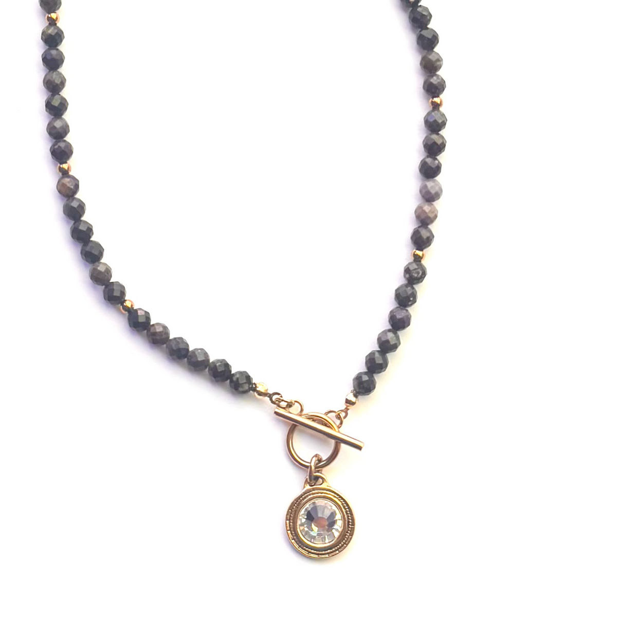 Hyde Park Toggle Crystal Coin Necklace