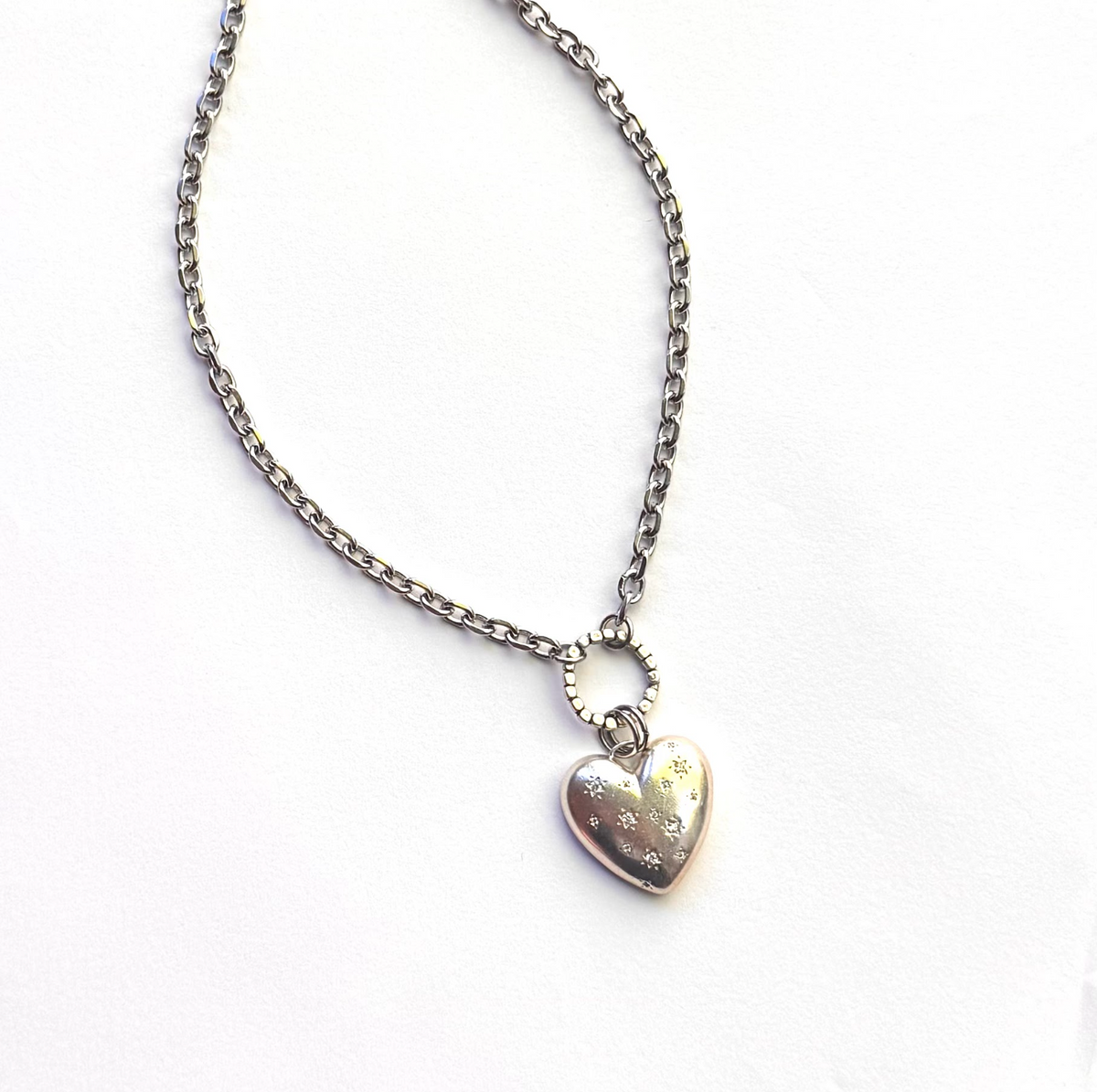 Logan Silver Starry Heart Necklace