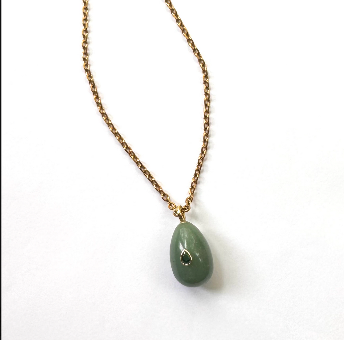 Monroe Extra Long Green Aventurine Necklace