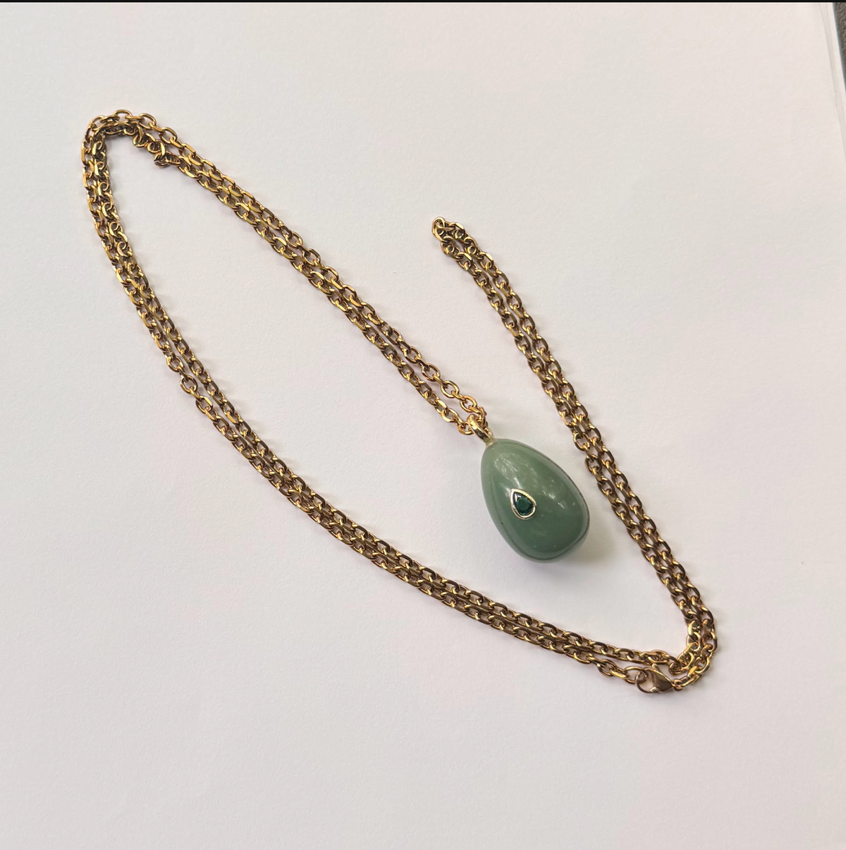 Monroe Extra Long Green Aventurine Necklace