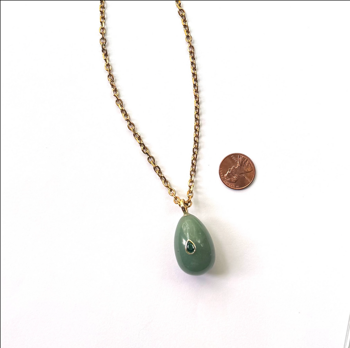 Monroe Extra Long Green Aventurine Necklace
