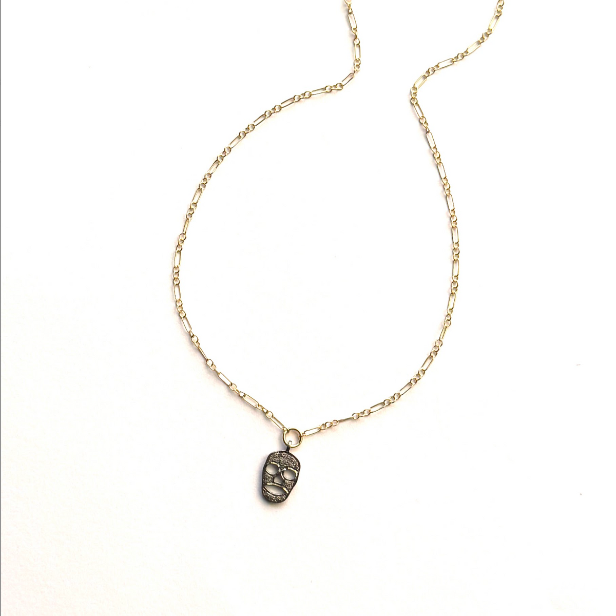 Evanston Diamond Skull Necklace