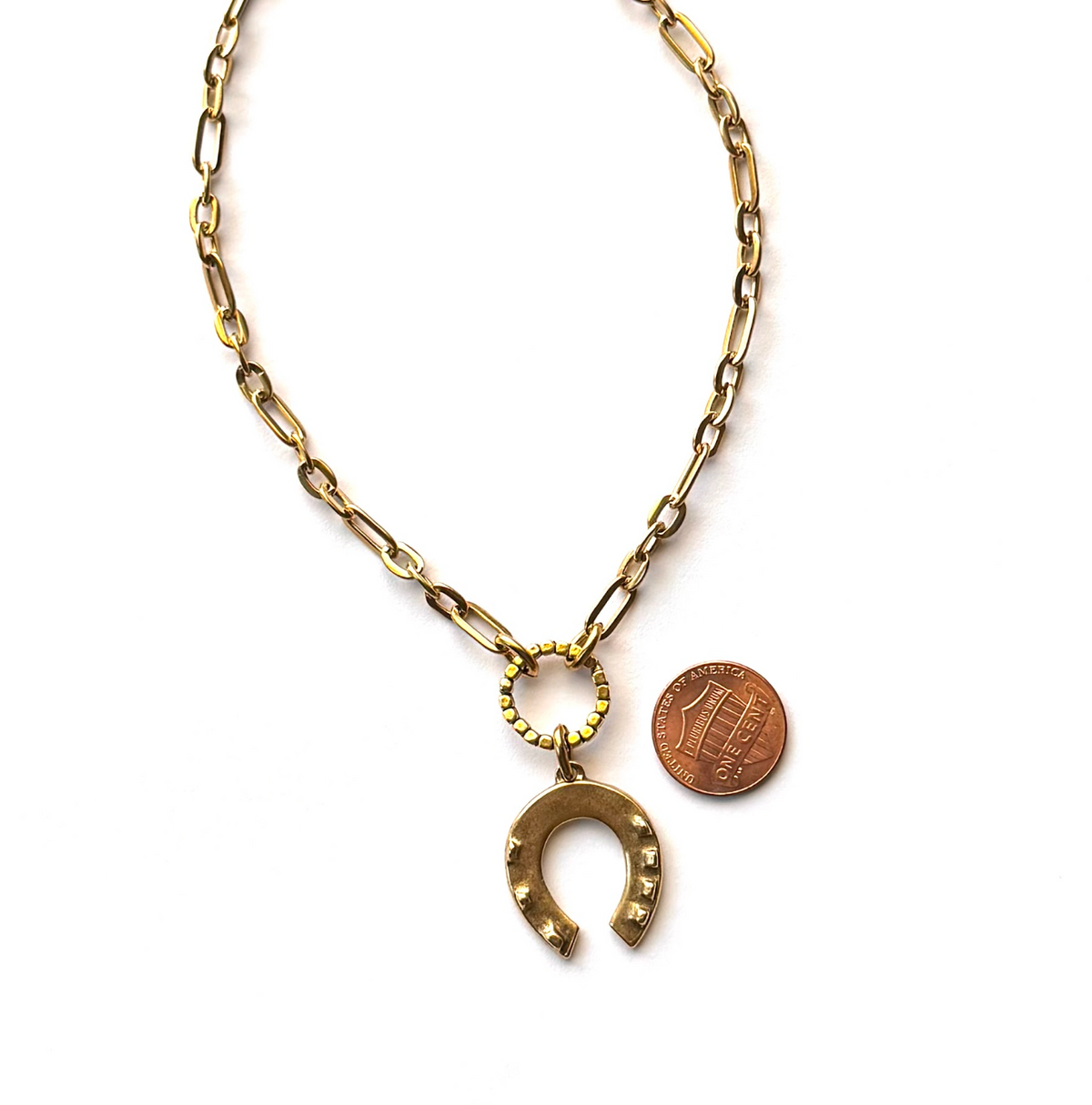 Essie Circle Horseshoe Necklace