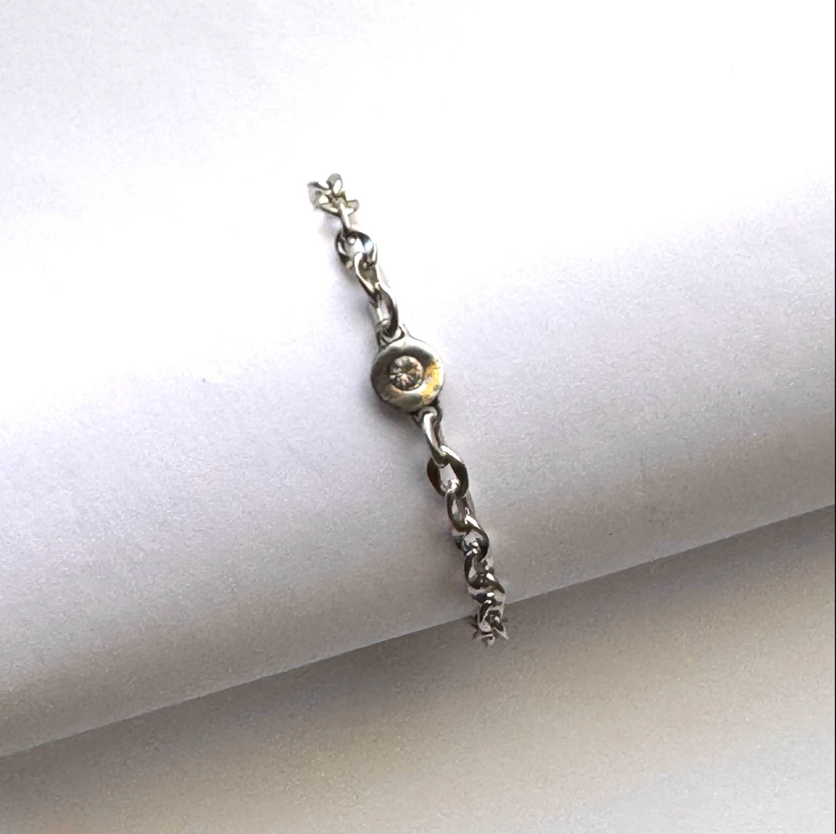 Paperclip Crystal Dot Bracelets