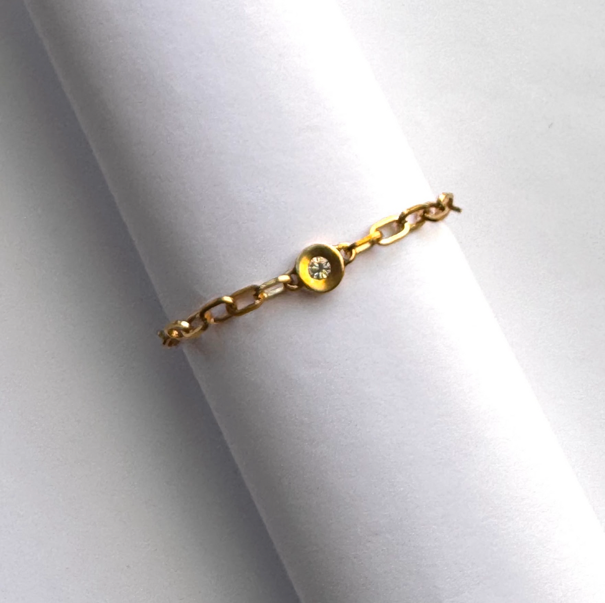 Paperclip Crystal Dot Bracelets