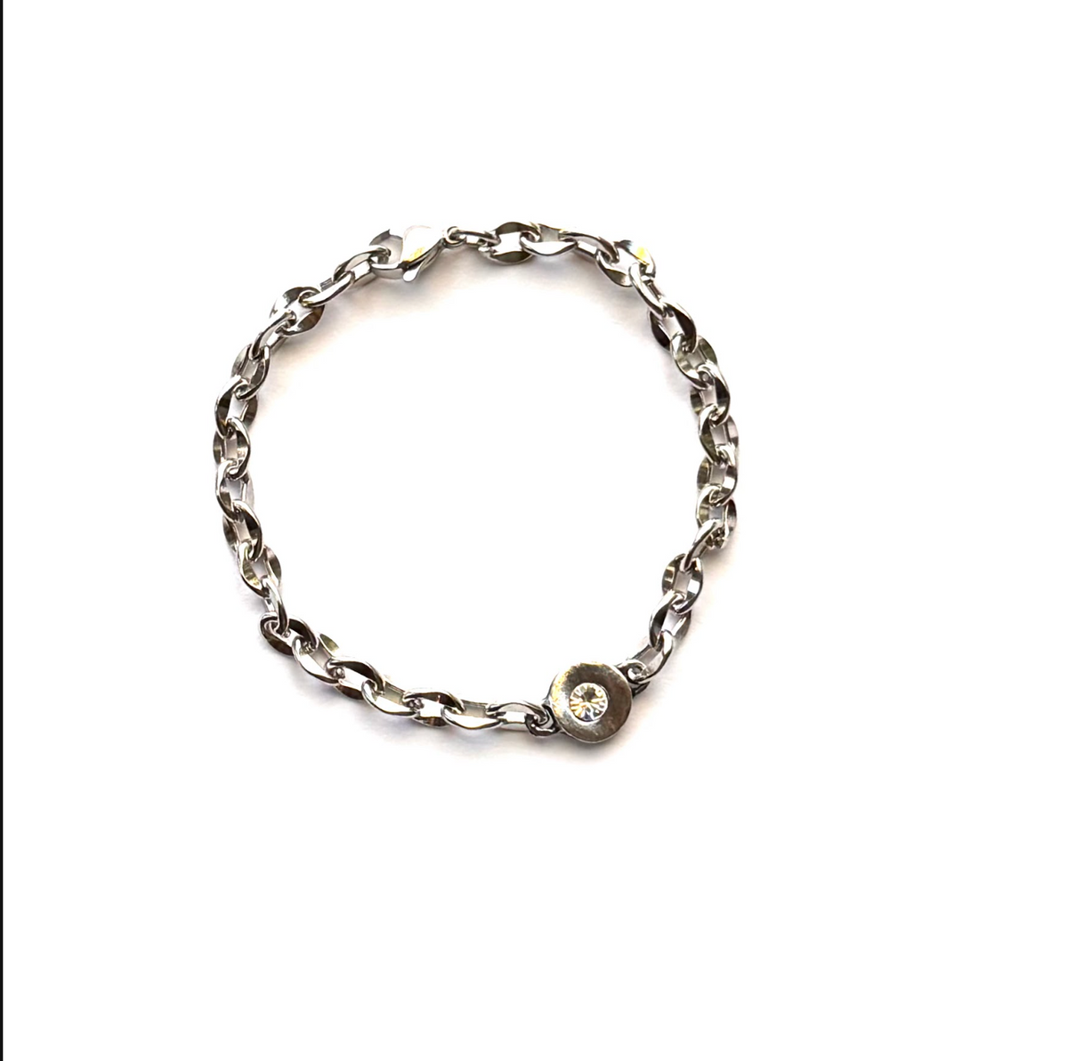 Paperclip Crystal Dot Bracelets