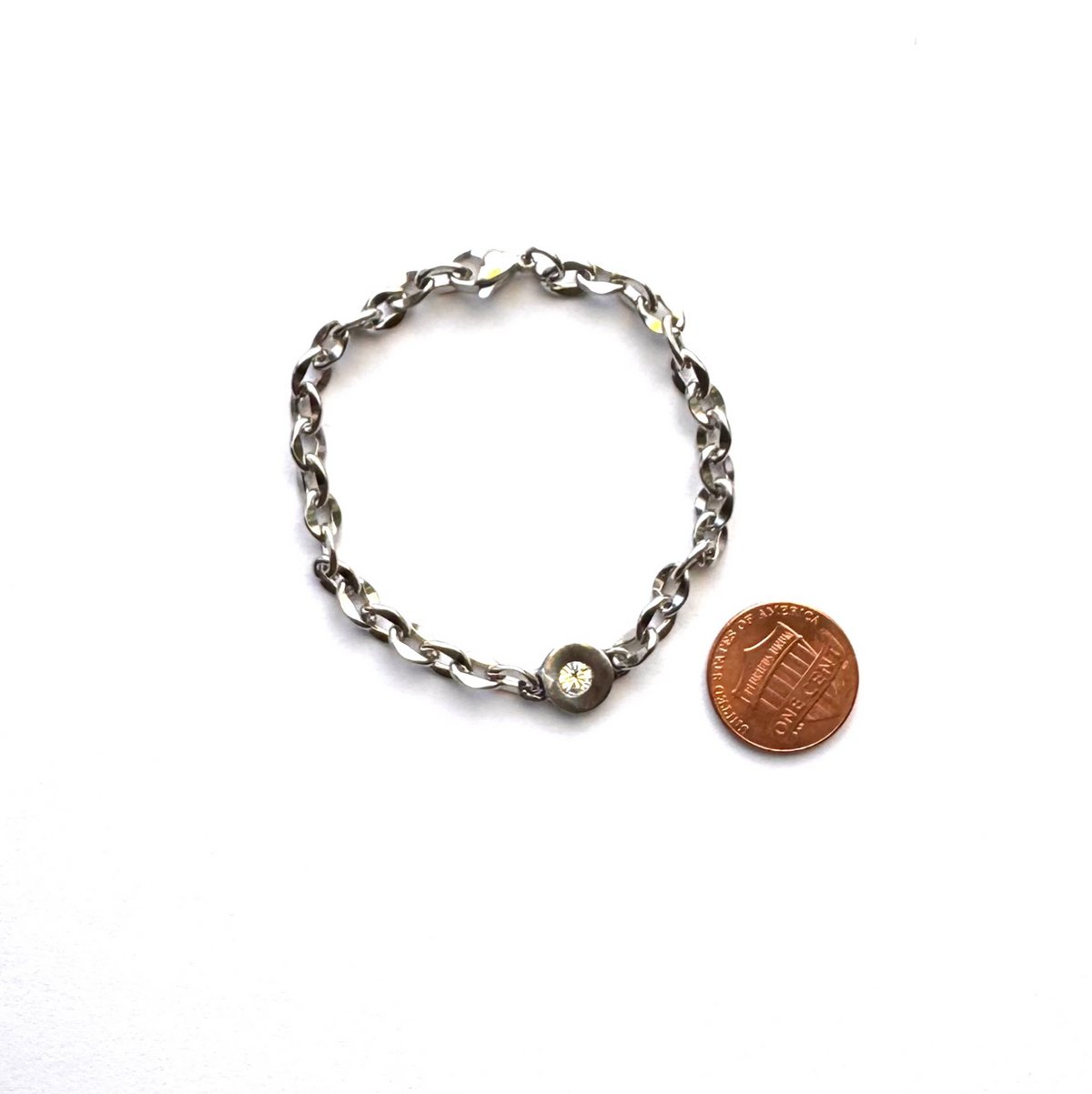 Paperclip Crystal Dot Bracelets