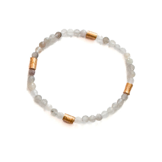 Stretch Bracelet Labradorite Barrels