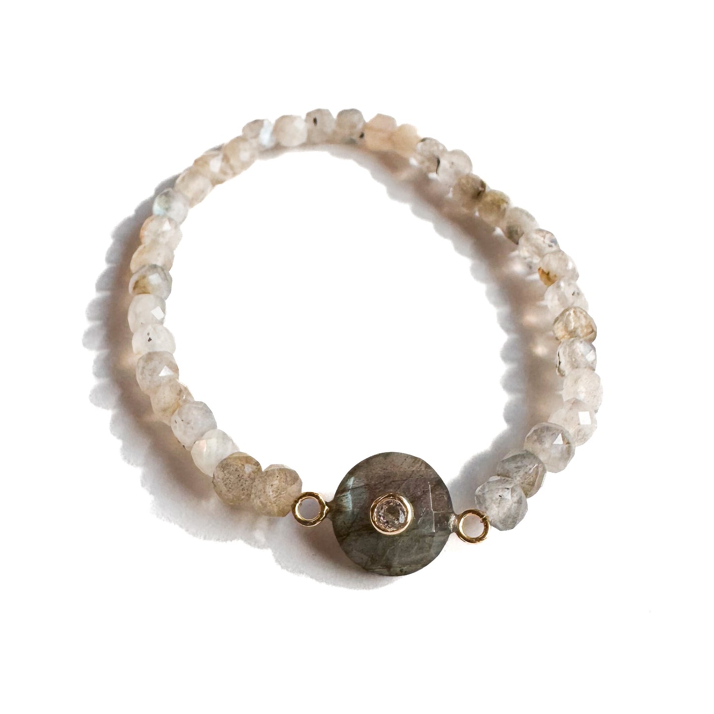 Stretch Bracelet Labradorite Dot