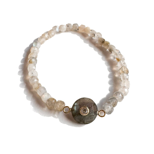 Stretch Bracelet Labradorite Dot